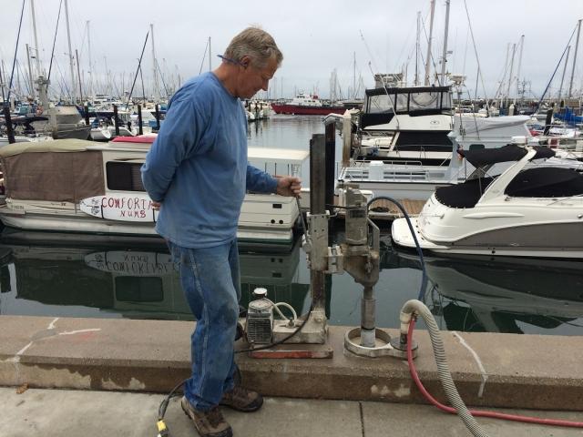 Handrail core drilling